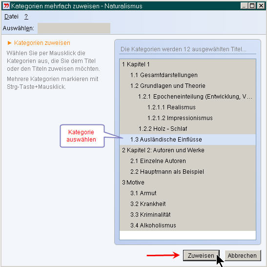 Mehrfachzuweisung einer Kategorie oder verschiedener Kategorien Mehrfachzuweisung einer Kategorie oder verschiedener Kategorien